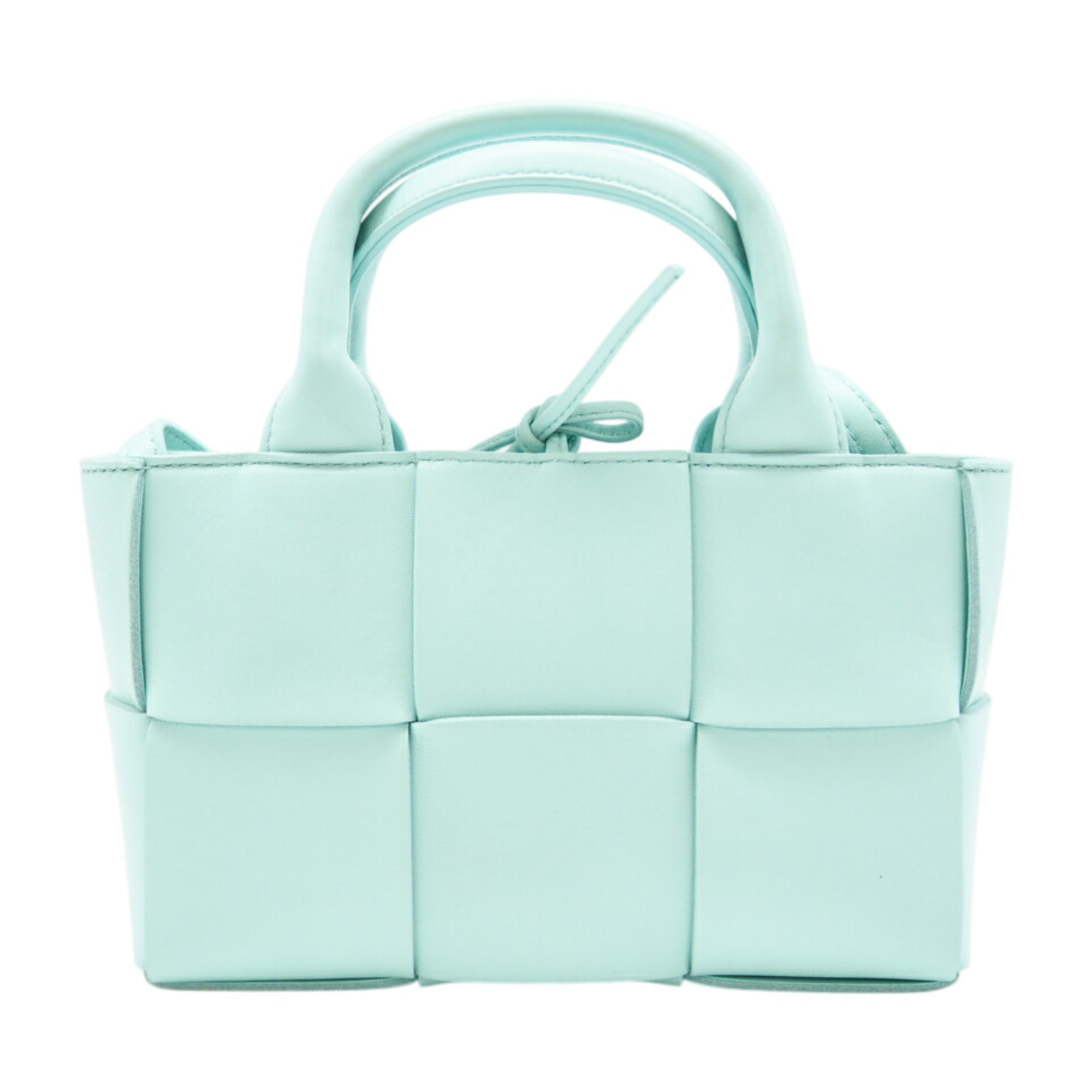 Bottega Veneta Maxi Intrecciato Candy Arco 729029 2-Way Tote Bag In Blue Lamb...